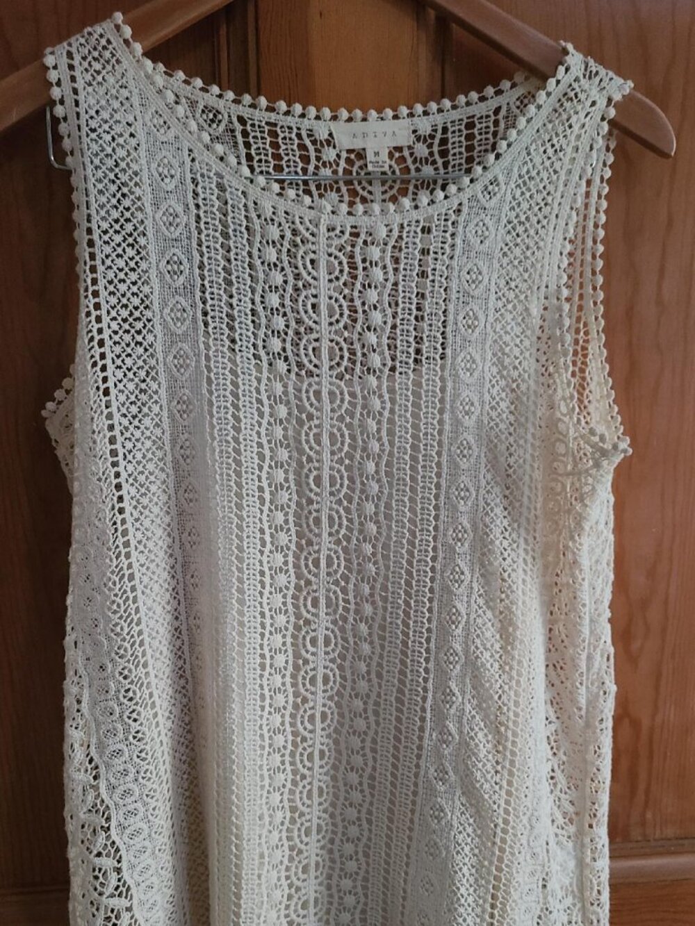 NWOT ADIVA Lace Tank & Cami Women's Size M in Antique White/Light Cream color